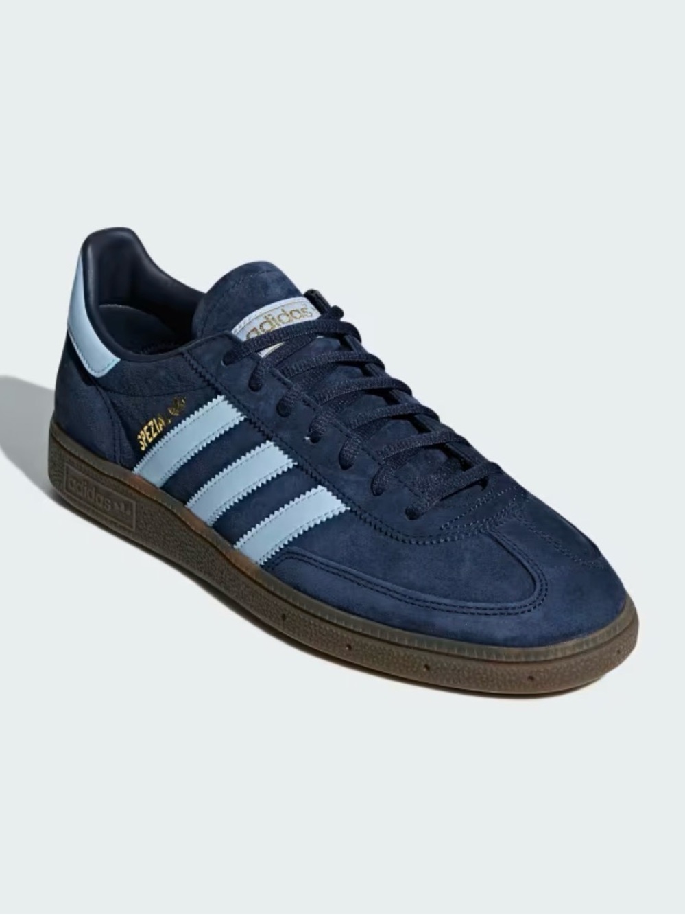 adidas Handball Spezial Men's Shoes — Navy with Light Blue men’s 7.5 Womens 9.5